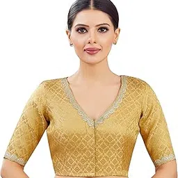 studio shringaar Women's Brocade Half Sleeve Blouse-picture-47