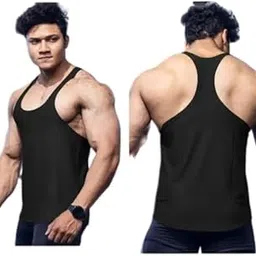 Round Neck Big Armhole Gym Stringer Vest for Men|Gym_tee232-picture-28