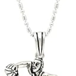 miora Sterling Silver 925 Boys Basketball Player Pendant | Sports-Inspired Jewelry | Unisex Oxidized Finish Pendant / Gift for Boys| comes with certificate of authenticity, HUID and 925 stamp/ BIS hallmarked-picture-26