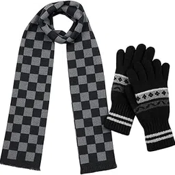 Men's Winter Woollen Glove With Muffler For Cold Weather(SGD-58367003)(Free Size)-image-55