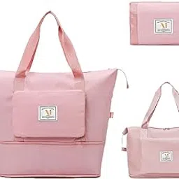 ai ankit international Peach Waterproof Lightweight Nylon Foldable Expandable Travel Duffle Bag| Luggage Bags For Travelling Large Capacity Large Travel Luggage Bag, 22 CM-picture-21