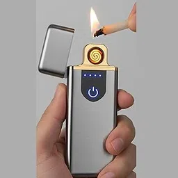 Drumstone 𝟓+𝟓 𝐘𝐄𝐀𝐑 𝐆𝐔𝐀𝐑𝐀𝐍𝐓𝐄 Windproof Plasma Arc Lighter | USB Rechargeable Electric Touch Lighter for Cigarettes, Candles & Outdoor Use | Flameless, Stylish Black Design- Multi-image-63