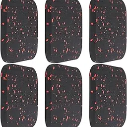 Exercise Equipment Mat, Elastic Sound Insulation Rubber Ground Mat with Treadmill Mat for Exercise(Black and Red)-picture-21