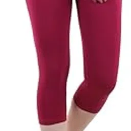 diaz Women Cotton Stretchable Capri | Slim/Regular Fit | Breathable Yoga, Gym & Lounge Wear | High-Waist Stretchable 3/4 Length Leggings with Wide Waistband – Pack of 1 image 1