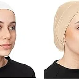 caiuse 2 PcsUnder Scarf Hijab Cap Unisex Dreadlock Cap Women Stretch Under Caps Solid Color Hijab Under Scarf Woman Hijab Cap Unisex Hijab Hats, image 1