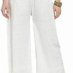 tnq Women Plus Size Rayon Chikan Full Heavy Embroidered Palazzo -XXL and 3XL-picture-32