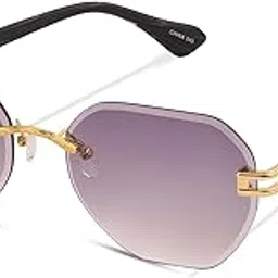 teen & 20 Stylish Unisex Rimless Hexagonal Sunglasses for Men & Women | 100% UV Protection | Lightweight TR90 Frame - J2983-picture-13