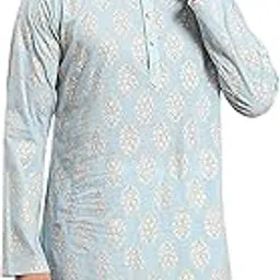 kisah Men's Cotton Blend Regular Fit Button Down Shirt Kurta-picture-37