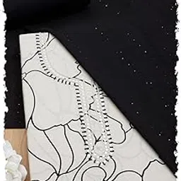 soch Womens Cream Modal Silk Floral Print Unstitch Dress Material With Beads-picture-22