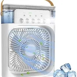 MOHITAM Mini Air Cooler USB Desk Fan with LED Light, Three Speeds and Spray Modes For Table Step-Type Button Regulator-picture-20