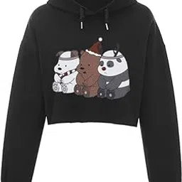 absolute defense Panda Crop Hoodie Sweatshirt Women Girl Cute Casual Stylish Latest White Black Pink Lavender Beige-picture-50