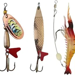 YUMOSHI Fishing Lure Combo – Spinner Bait & Soft Shrimp Lure Set for Freshwater & Saltwater Fishing (Pack of 3)-picture-21