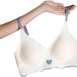 Seamless Push-Up Bra for Women – Wireless, Padded, Invisible Under Clothes, Comfortable Lingerie| Colour- White-image-7