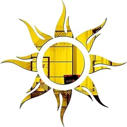 Bikri Kendra - Sun Golden (Model 3) Mirror Stickers for Wall, Acrylic Mirror Wall Decor Sticker, Wall Mirror Stickers, Acrylic Stickers, Self Adhesive Sticker Wall Stickers for Hall Room, Bedroom.-image-78