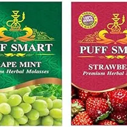 PUFF SMART Premium Herbal Flavor Grape Mint, Strawberry 50GM (Pack of 2) (100% Nicotine and Tobacco Free)�-picture-22