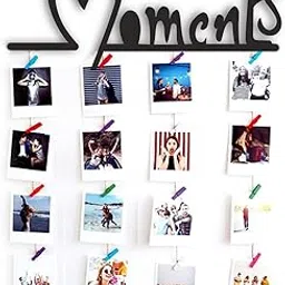 VAH MOMENT Words Hanging Photo Display Picture Frame Collage Picture Display Organizer with Wood Clips for Wall Decor Hanging Photos Prints and Artwork-picture-31