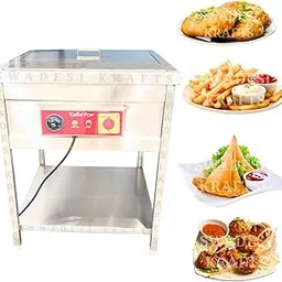 Electric Kadai Commercial Stainless-Steel 202 Body With 3000 + 3000 Double Heater Commercial Fryer Electric Size 27”X27”X32” Inch (LXWXH) Used for Fry Like Samosa, Kachori-picture-32