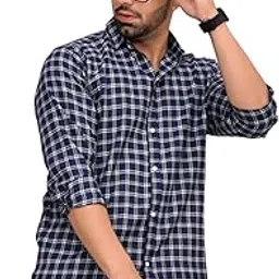 s-line Shirt for Men | Cotton, Skin Friendly Fabric, Regular Fit | Full Sleeve Check Design Casual Shirt with Spread Collar | Regular Wear | Size - S to XXL-picture-50