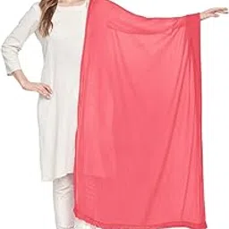 dupatta bazaar Woman's Coral Chiffon Dupatta-picture-26