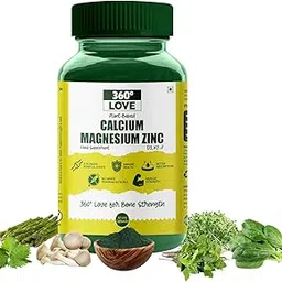 360 Love Plant-Based Calcium Magnesium Zinc Supplement with Vitamin D3 & K2-7 | Bone & Joint Support | 60 Vegetarian Capsules | Daily Nutritional Support | With Essential Minerals & Vitamins-picture-53