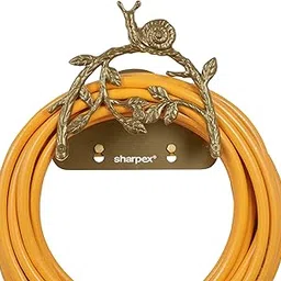 Sharpex DIY Hose Hanger for Garden Pipe | Decorative Wall Mounted Garden Pipe Holder for Hotel, Backyard, Garden, and Indoor - Outdoor (Gold-picture-16