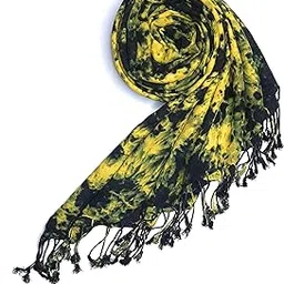 chandwasia Rayon Scarf, scarves, stole & Shawl Batik Design for Men & Women for Summer & Winters(Black yellow)-picture-43