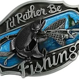 5Xmen'S Cool Vintage Classic Golden Fishing Fisherman Black&Silver Belt Buckle | Mens Accessories | Belt Buckles-image-41