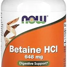 Now Foods Betaine Hcl 648Mg With Protease 120Vcap image 1