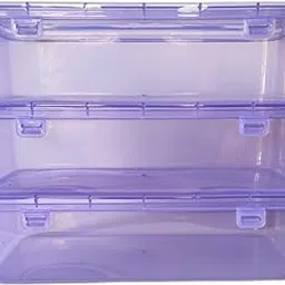 Feliz Purple Coloured Plastic Large Storage Boxes Size 11.5x7.5x2.75 inches (Set of 3, Rectangular)-picture-23