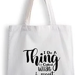 ashvah Canvas Tote Bags for Women, College Bag for Girls, Tote Bag for Shopping, Travel & Beach Bags for Women - I Do - D No - 125-picture-39