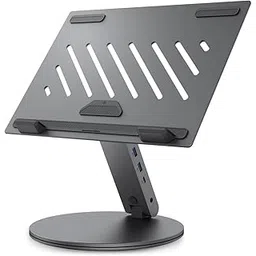 Spigen ArcDock Laptop Stand with 6 in 1 Hub USB-A 3.0, USB-C 3.0, PD 100W, 4K 60Hz HDMI Universal Adjustable Folding Laptop Dock with 360 Rotating Base - Space Grey-picture-13