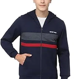 kalt Men Full Sleeves Zipper Fleece Stripe Hoodie-picture-51