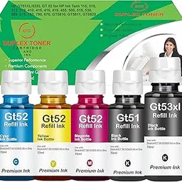 Duplex DTC Refill Ink for HP GT53XL & GT 52 for HP Ink Tank 115 310 315 319 410 415 416 419 455 500 515 520 525 530 589 615 750 790 670 GT5810 GT5811 GT5820 (GTXl53+GT52+GT51 Set)-picture-32