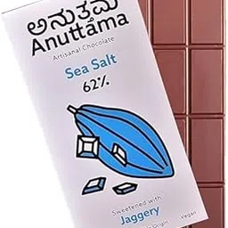 ANUTTAMA Dark Chocolate-50g | 62% Cocoa | Natural Jaggery Sweetened | Chocolate for Valentine's Day | Handmade Chocolate | Sea Salt | No Artificial Colour & Flavour | Natural Chocolate Bar-image-30