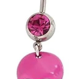 mastyle Hollow Skull Navel Ring | Stainless Steel Thick Rod Body Piercing Jewelry for Women-picture-18