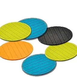 Genaric VD-Star Koster Round Coaster Set of 6 Useful Round Shape Plain Silicone Cup Mat Coaster Drinking Tea Coffee Mug Wine Mat for Home Office Dining Table Round Coaster (Random Color 6 Pcs Set)-picture-12