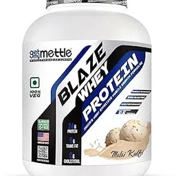 Getmymettle Blaze Whey Protein - 24g Protein, 10.66g BCAA, 8.09g Glutamine, 100% Natural Whey, Enhanced with Digestive Enzymes, Malai Kulfi Flavor, 2Kg-picture-12