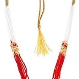handicraft kottage Traditional White & Red Beads Mangalsutra Necklace Sets Jewellery for Women And Girls-picture-41