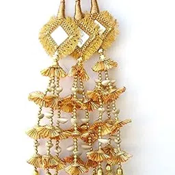 Hair Extensions For Women And Girls/Parandi Used As Braid/Parandi Choti Hair For Women (Black & Gold Color) Pack of 1 pcs design-16 (Golden)-picture-23