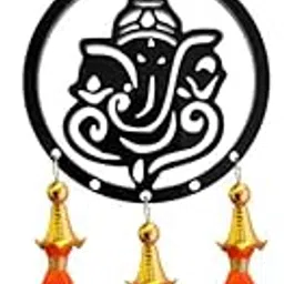 Acrylic Lord Ganesha Car Hanging Car Rear View Mirror Decor Ornament Accessories Good Luck Dream Catcher Positive Vibes Balcony, Gift, Car, Wind Chimes, Room (Lord Ganesha ) 1 Pcs, Black LA604-image-5