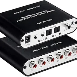 Sounce 5.1/2.1 HD Audio Rush Digital Sound Decoder Converter, Optical SPDIF, Coaxial Dolby AC3 DTS Stereo(R/L) to 5.1CH 2.1CH Analog Audio for PS3, STB, DVD, HD Player, Xbox 360 and More - Black image 1