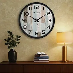 Bosco Decorative Non Ticking Silent, Multicolour face with Black Frame 30 CM, Modern Design Round Wall Clock for Home, Living Room, Bedroom, Office and Kitchen | BWC-1610-picture-11