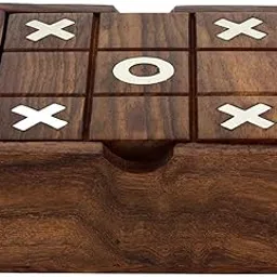 Nagina Wood Carving Works 2 in 1 Wooden Tic Tac Toe/Noughts and Crosses/Solitaire Game Indoor & Outdoor Game for Gifting Kids and Adults.-picture-24