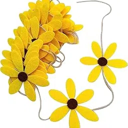 Incrizma Daisy Garland Party Flower Banner Artificial Felt Daisy Party Favor for Spring Decor Wedding Birthday Party Bridal Window Decorations (Yellow) image 1