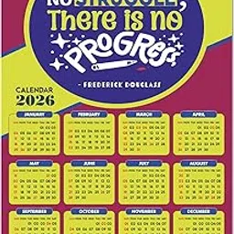 ESCAPER Motivational New Year Wall Calendar 2026 (45x30 cm) (Progress - By Frederick Douglass (WC-06))-picture-55