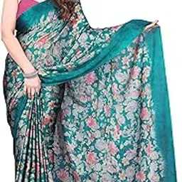 mirchi fashion Women's Chiffon Floral Printed Saree with Blouse Piece-picture-34