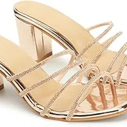 iconics Women Comfortable Block Heel Square Toe Slip On fashion Sandal for Party, Wedding and Casual Use-picture-11