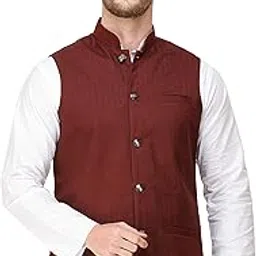 exotic india Waistcoat with Woven Diagonal Stripes and Front Pockets-picture-48
