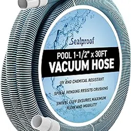 Swimming Pool Vacuum Hose 1-1/2" x 30-Ft, Swivel Cuff Kinkproof Design, Made in USA, Connects to Vacuum Head, Skimmer, Filter Pump for Cleaning In Ground and Above Ground Pools-image-7