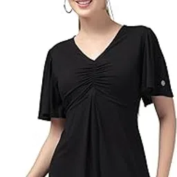 zelena Maternity Feeding Top with in-Built Bra | 95% Viscose 5% Elastane Soft Stretchable Nursing Top with Concealed Side Zip | Fixed Cup Maternity Wear for Pregnancy & Postpartum-picture-38